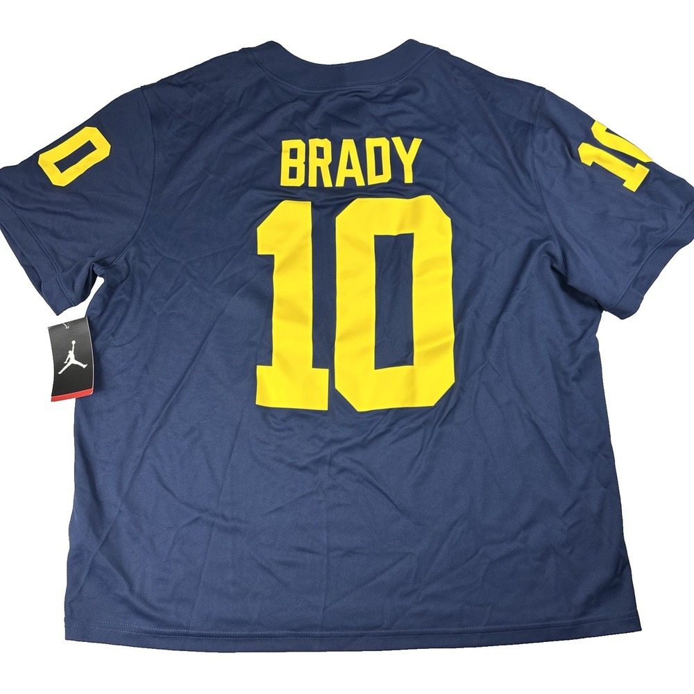 NEW Men's Jordan Nike Michigan Wolverines Tom Brady Football Jersey #10 Rare XXL